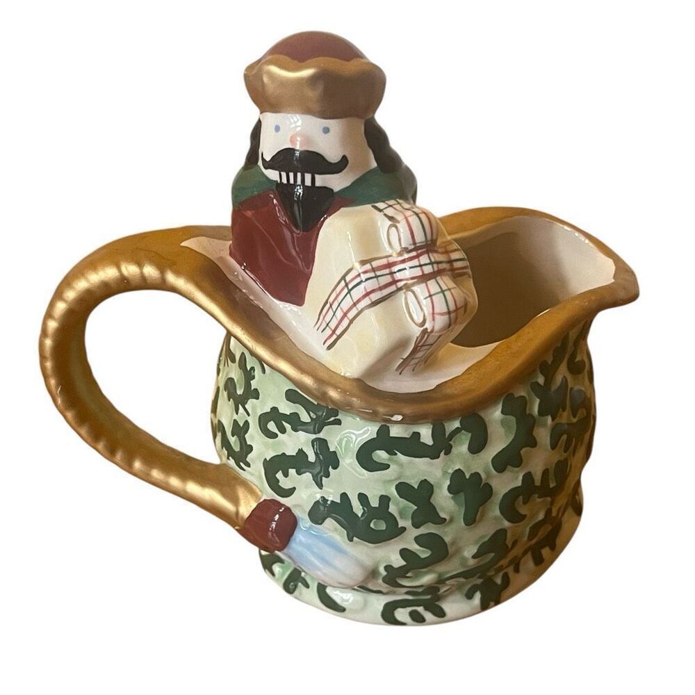 Avon China St. Nicholas Vintage Creamer Holiday Dish-ware Serving Holiday Pitche